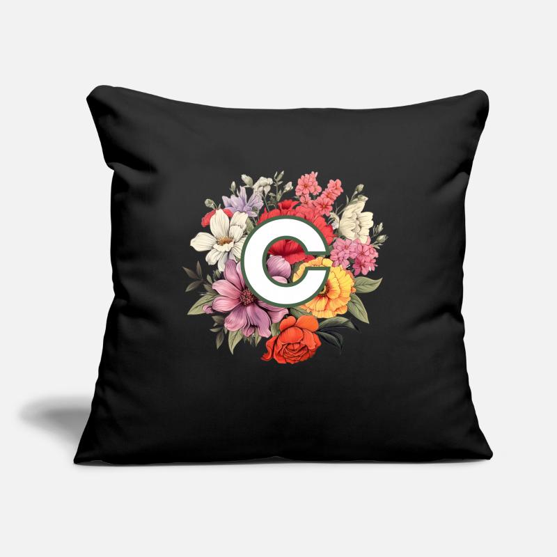 C Bouquet de monogramme Housse de coussin décorative 45 x 45 cm