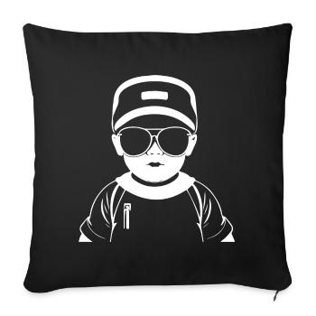 Funny Toddler Wearing Sunglasses Cool Baby - Sofa pillowcase 17,3'' x 17,3'' (45 x 45 cm) - black - Front