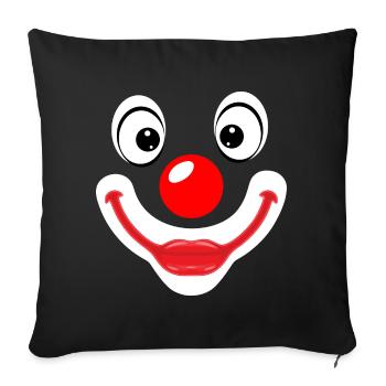 Clown Face Costume Cologne Carnival Carnival Nose - Sofa pillowcase 17,3'' x 17,3'' (45 x 45 cm) - black - Front