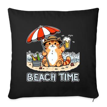 Beach Time 2 - Sofa pillowcase 17,3'' x 17,3'' (45 x 45 cm) - black - Front