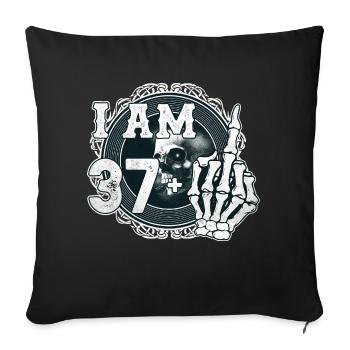 I'm 37 plus 1 middle finger Skull funny 38th - Sofa pillowcase 17,3'' x 17,3'' (45 x 45 cm) - black - Front