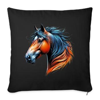 Horse - Sofa pillowcase 17,3'' x 17,3'' (45 x 45 cm) - black - Front