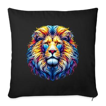 Lion - Sofa pillowcase 17,3'' x 17,3'' (45 x 45 cm) - black - Front