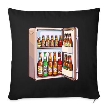 Beer Fridge Beer Bottles Men Drinking Funny - Sofa pillowcase 17,3'' x 17,3'' (45 x 45 cm) - black - Front