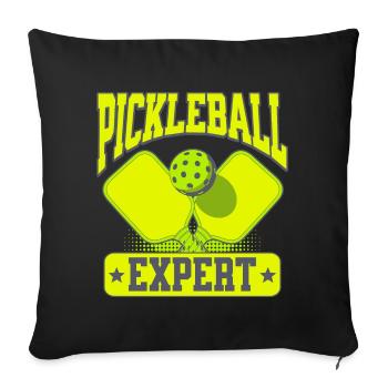 Pickleball Expert - Sofa pillowcase 17,3'' x 17,3'' (45 x 45 cm) - black - Front