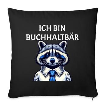 Je suis comptable comptable raton laveur - Housse de coussin décorative 45 x 45 cm - noir - Devant