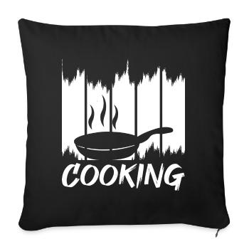 Fun cooking - Sofa pillowcase 17,3'' x 17,3'' (45 x 45 cm) - black - Front