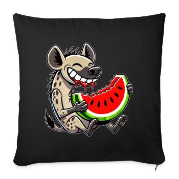Cute hyena with watermelon cartoon fruit summer - Sofa pillowcase 17,3'' x 17,3'' (45 x 45 cm) - black - Front