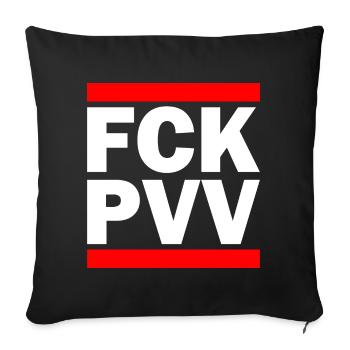 Fck pvv - Sofakissenbezug 45 x 45 cm - Schwarz - Vorne