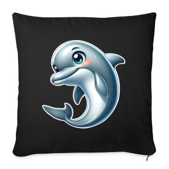 Delfin - Sofakissenbezug 45 x 45 cm - Schwarz - Vorne