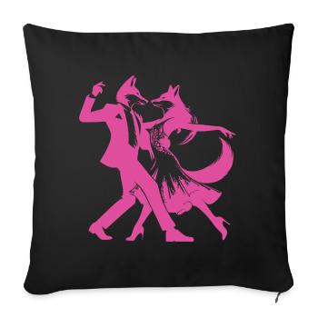 Conception de danse cool avec un couple de danse élégant - Housse de coussin décorative 45 x 45 cm - noir - Devant