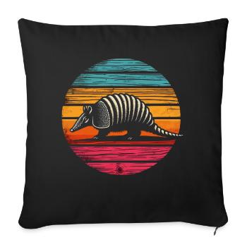 Armadillo Gürteltier - Sofakissenbezug 45 x 45 cm - Schwarz - Vorne