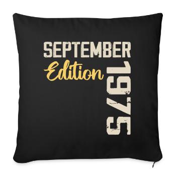 Septembre 1975 - 49e Anniversaire September 1975 - Housse de coussin décorative 45 x 45 cm - noir - Devant