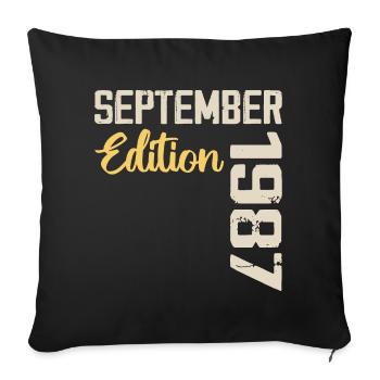 September 1987 - 37th Anniversary September 1987 - Sofa pillowcase 17,3'' x 17,3'' (45 x 45 cm) - black - Front