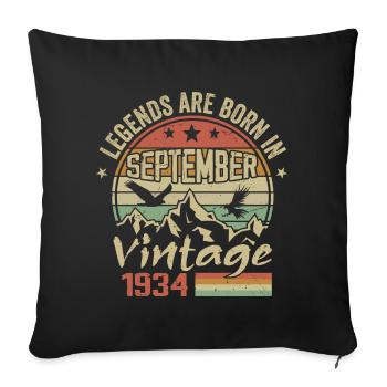 September 1934 Birthday Gift September 1934 - Sofa pillowcase 17,3'' x 17,3'' (45 x 45 cm) - black - Front