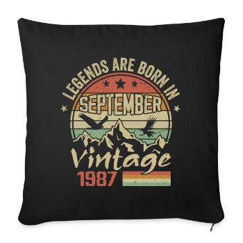 September 1987 Anniversary Gift September 1987 - Sofa pillowcase 17,3'' x 17,3'' (45 x 45 cm) - black - Front