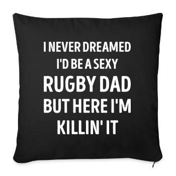 Rugby Dad Funny Dad Joke - Sofa pillowcase 17,3'' x 17,3'' (45 x 45 cm) - black - Front