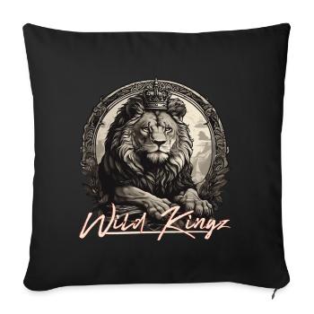 Lion - Housse de coussin décorative 45 x 45 cm - noir - Devant
