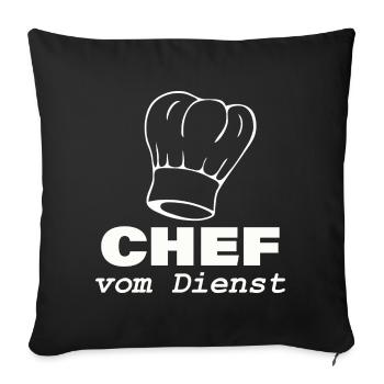 CHEF on duty - Sofa pillowcase 17,3'' x 17,3'' (45 x 45 cm) - black - Front