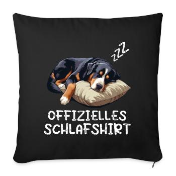 Offizielles Schlafshirt Appenzeller Sennenhund - Sofakissenbezug 45 x 45 cm - Schwarz - Vorne