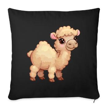 Chameau/dromadaire doux - des animaux à onglons fendus avec charme - Housse de coussin décorative 45 x 45 cm - noir - Devant