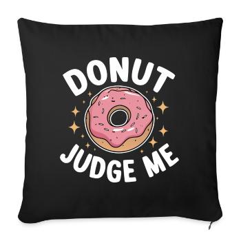 Donut Donuts Candy Bagel - Sofa pillowcase 17,3'' x 17,3'' (45 x 45 cm) - black - Front