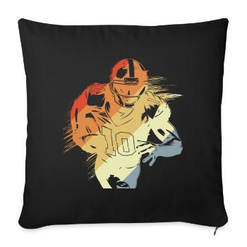 Vintage American Football Player - Sofa pillowcase 17,3'' x 17,3'' (45 x 45 cm) - black - Front