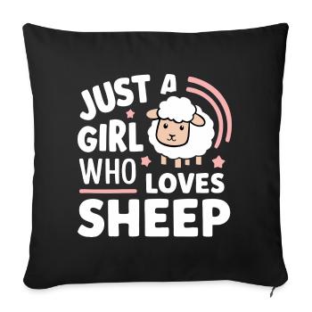 Sheep Sheep Farmer Lamb Farmer - Sofa pillowcase 17,3'' x 17,3'' (45 x 45 cm) - black - Front