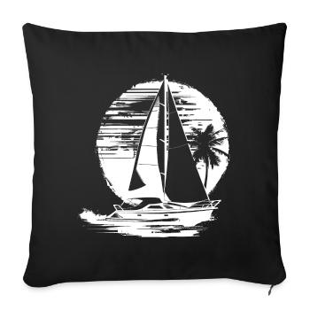 Dessin de voile - Housse de coussin décorative 45 x 45 cm - noir - Devant