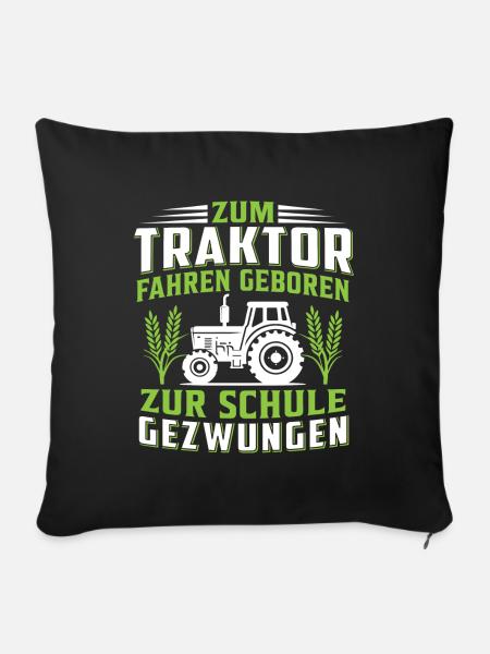 Zum Traktor fahren - Sofakissenbezug 45 x 45 cm - Schwarz