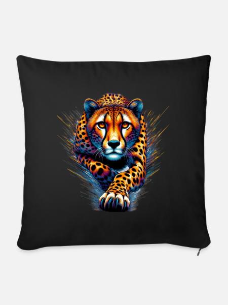 Gepard - Sofakissenbezug 45 x 45 cm - Schwarz