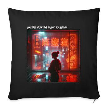 Japon Humeur Anime - Housse de coussin décorative 45 x 45 cm - noir - Devant