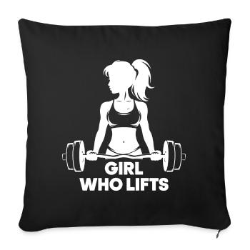 Bodybuilder Gym Girl Barbell Power Beauty - Sofa pillowcase 17,3'' x 17,3'' (45 x 45 cm) - black - Front