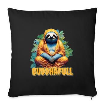 Buddha Yoga Lazy Humor God Sloth Nerd Sleep - Sofa pillowcase 17,3'' x 17,3'' (45 x 45 cm) - black - Front
