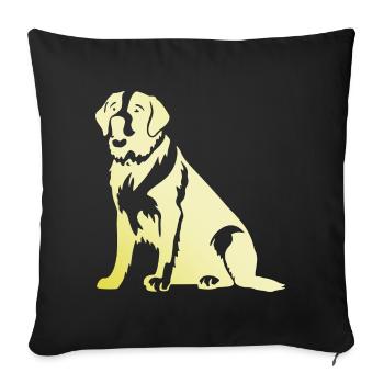 Silhouette de chien Saint-Bernard - Housse de coussin décorative 45 x 45 cm - noir - Devant
