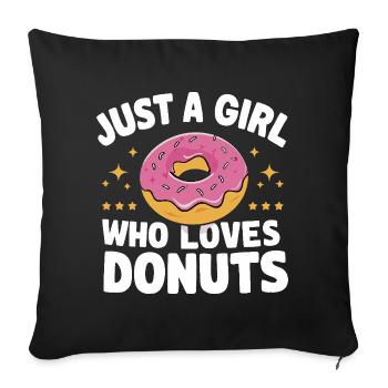 Donut Donuts Candy Bagel - Sofa pillowcase 17,3'' x 17,3'' (45 x 45 cm) - black - Front