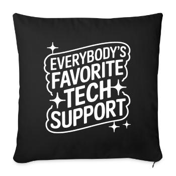 Technischer Support Computerfreak Nerd - Sofakissenbezug 45 x 45 cm - Schwarz - Vorne