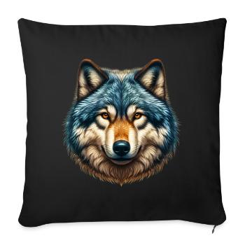 Wolf - Sofakissenbezug 45 x 45 cm - Schwarz - Vorne