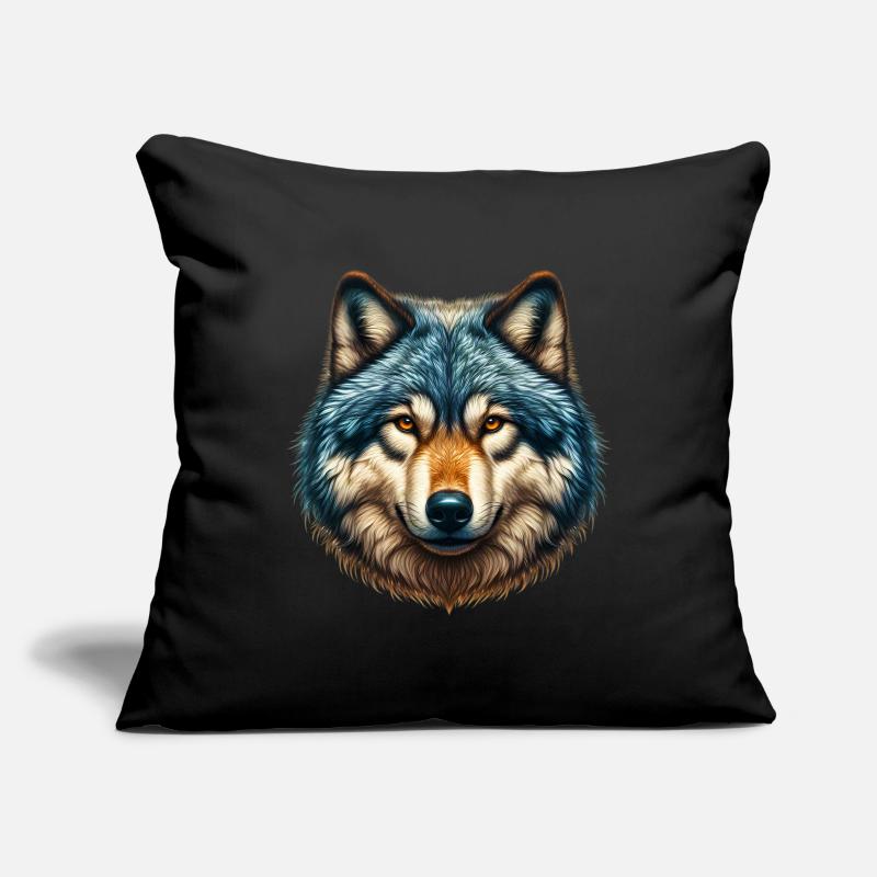 Loup Housse de coussin décorative 45 x 45 cm