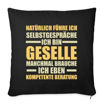 Journeyman Craft Journeyman's Certificate Gift - Sofa pillowcase 17,3'' x 17,3'' (45 x 45 cm) - black - Front