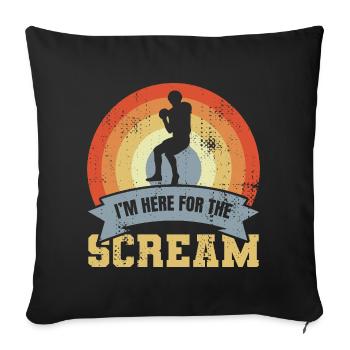 Blague sur le football américain - Housse de coussin décorative 45 x 45 cm - noir - Devant