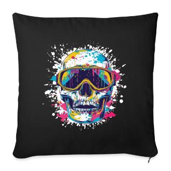 Skull Ski Ski Goggles - Sofa pillowcase 17,3'' x 17,3'' (45 x 45 cm) - black - Front