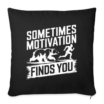 Sometimes motivation finds you! Race Jogging - Sofa pillowcase 17,3'' x 17,3'' (45 x 45 cm) - black - Front