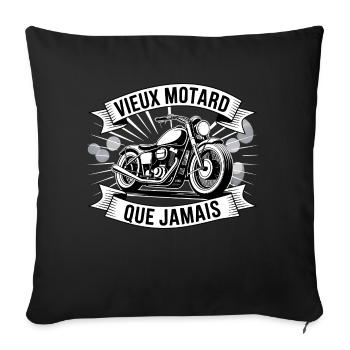 old biker than ever - Sofa pillowcase 17,3'' x 17,3'' (45 x 45 cm) - black - Front