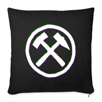 Ruhrpott Hammer Schlegel Glitch - Sofa pillowcase 17,3'' x 17,3'' (45 x 45 cm) - black - Front