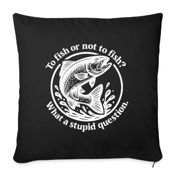 Funny fish motif with question - Sofa pillowcase 17,3'' x 17,3'' (45 x 45 cm) - black - Front