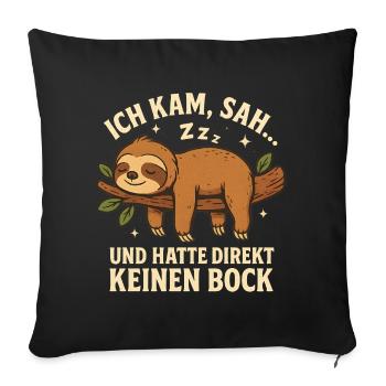 Faultier Geschenk Sloth Büro Arbeitskollege - Sofakissenbezug 45 x 45 cm - Schwarz - Vorne