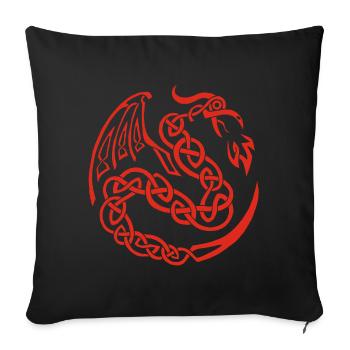 Red Celtic Dragon - Sofa pillowcase 17,3'' x 17,3'' (45 x 45 cm) - black - Front