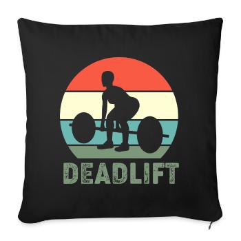 Soulevé de terre Gym Fitness Entraînement Haltère Bodybuilder - Housse de coussin décorative 45 x 45 cm - noir - Devant