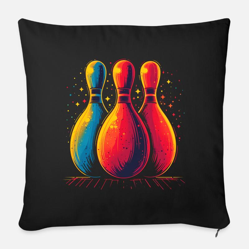 Bowling Retro Look - Sofakissenbezug 45 x 45 cm - Schwarz